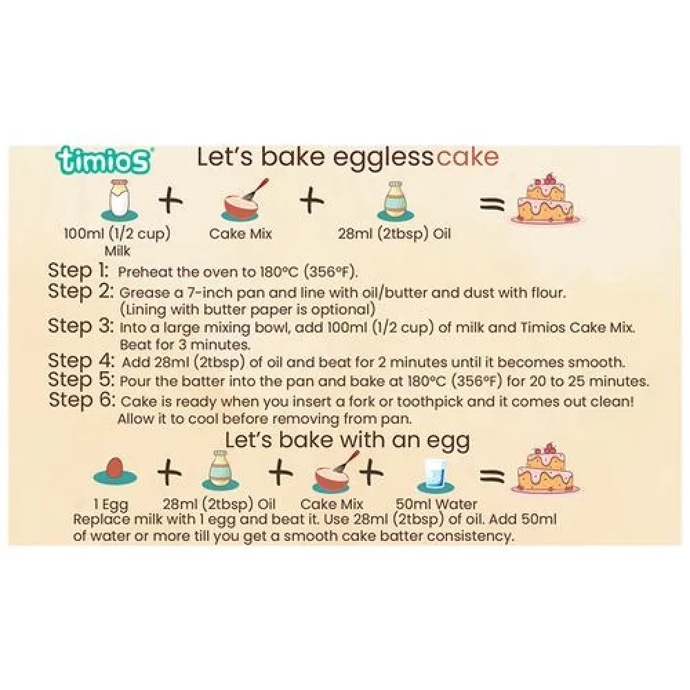 Timios Chocolate Cake & Muffin Mix - Made With Multigrain, 250 g Box-6.webp